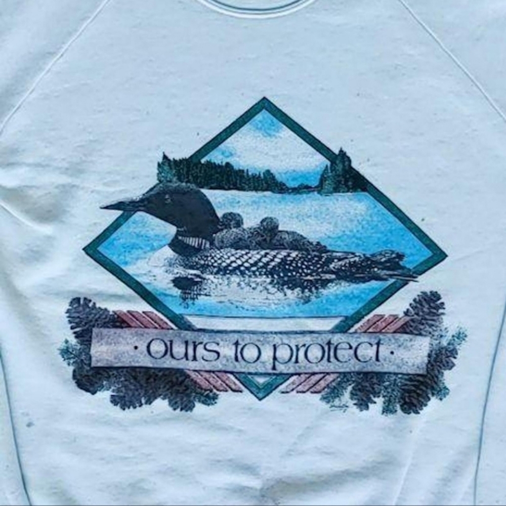 VTG 1990s Loon Print Crew Neck Sweatershirt Size (M)